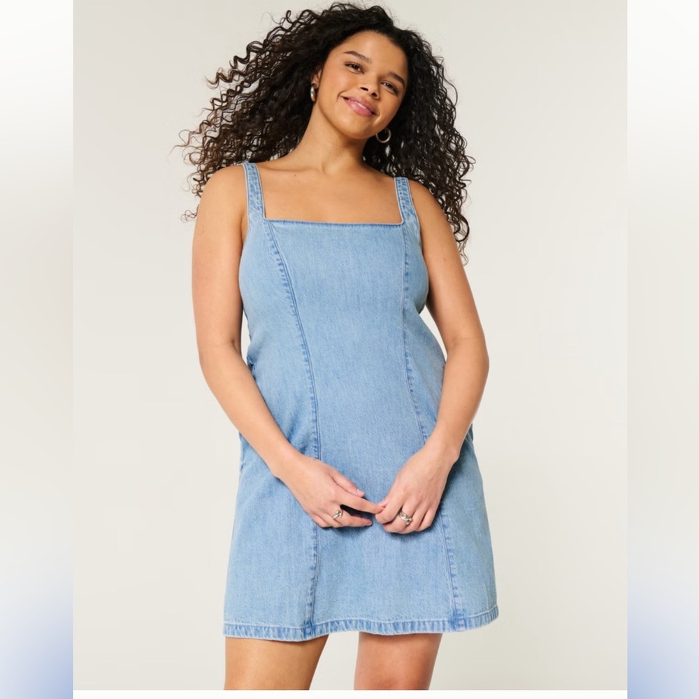 NWT Linen Blend Structured Denim Dress